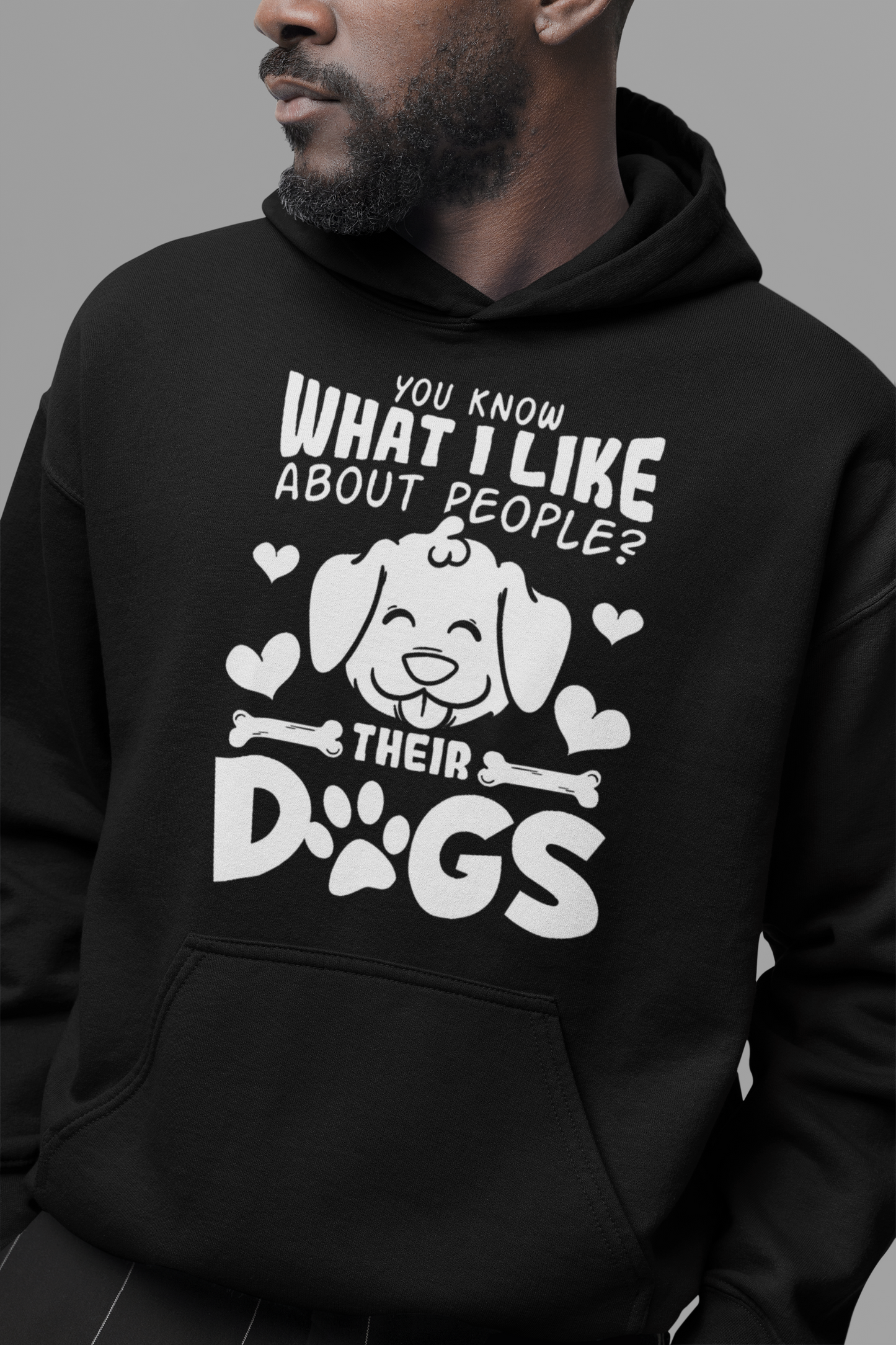 Dog Love : You Know What I Like About People Oversized Black Hoodie Unisex