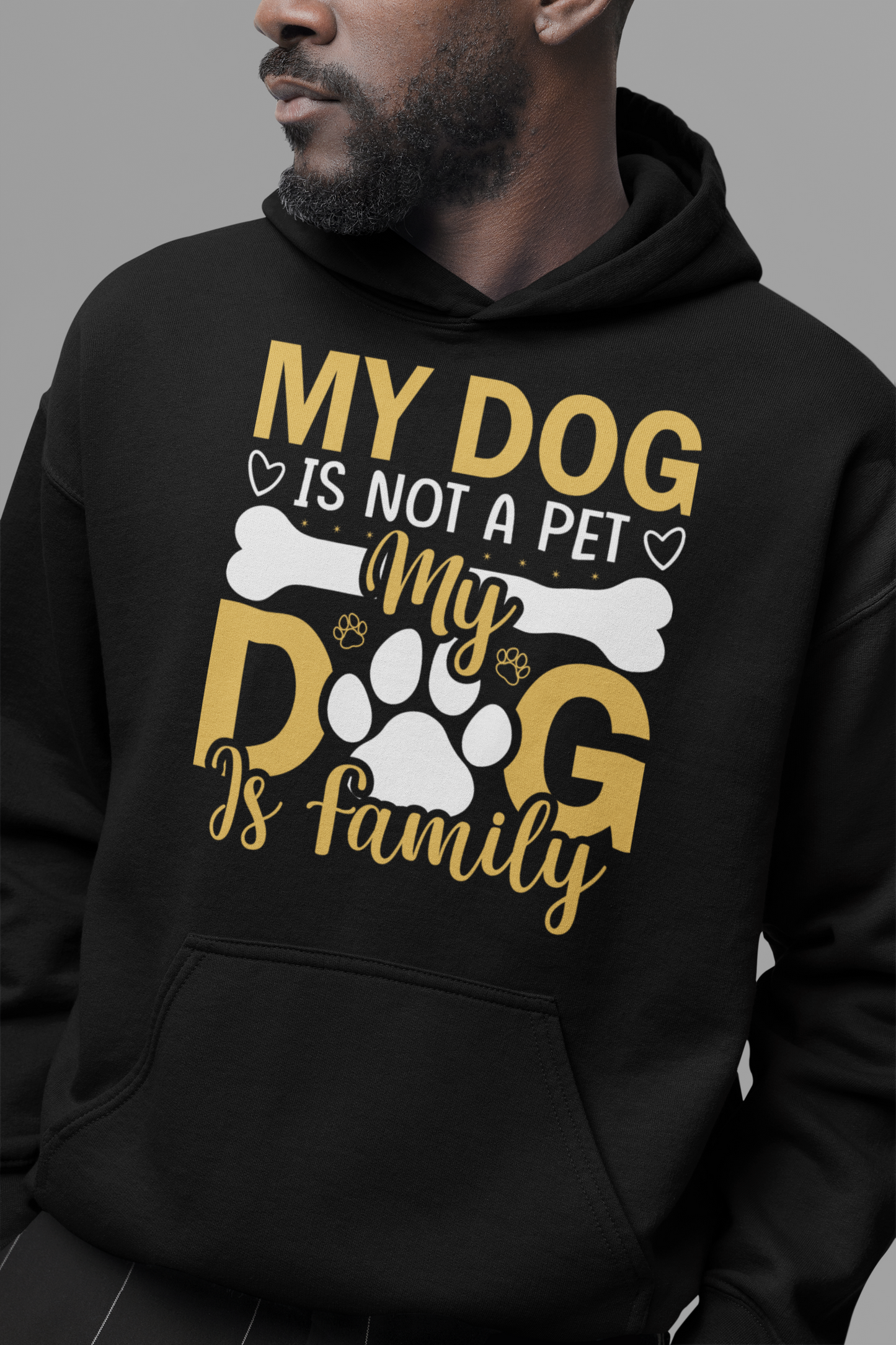 Dog Love : My Dog is Not A pet  Oversized Black Hoodie Unisex