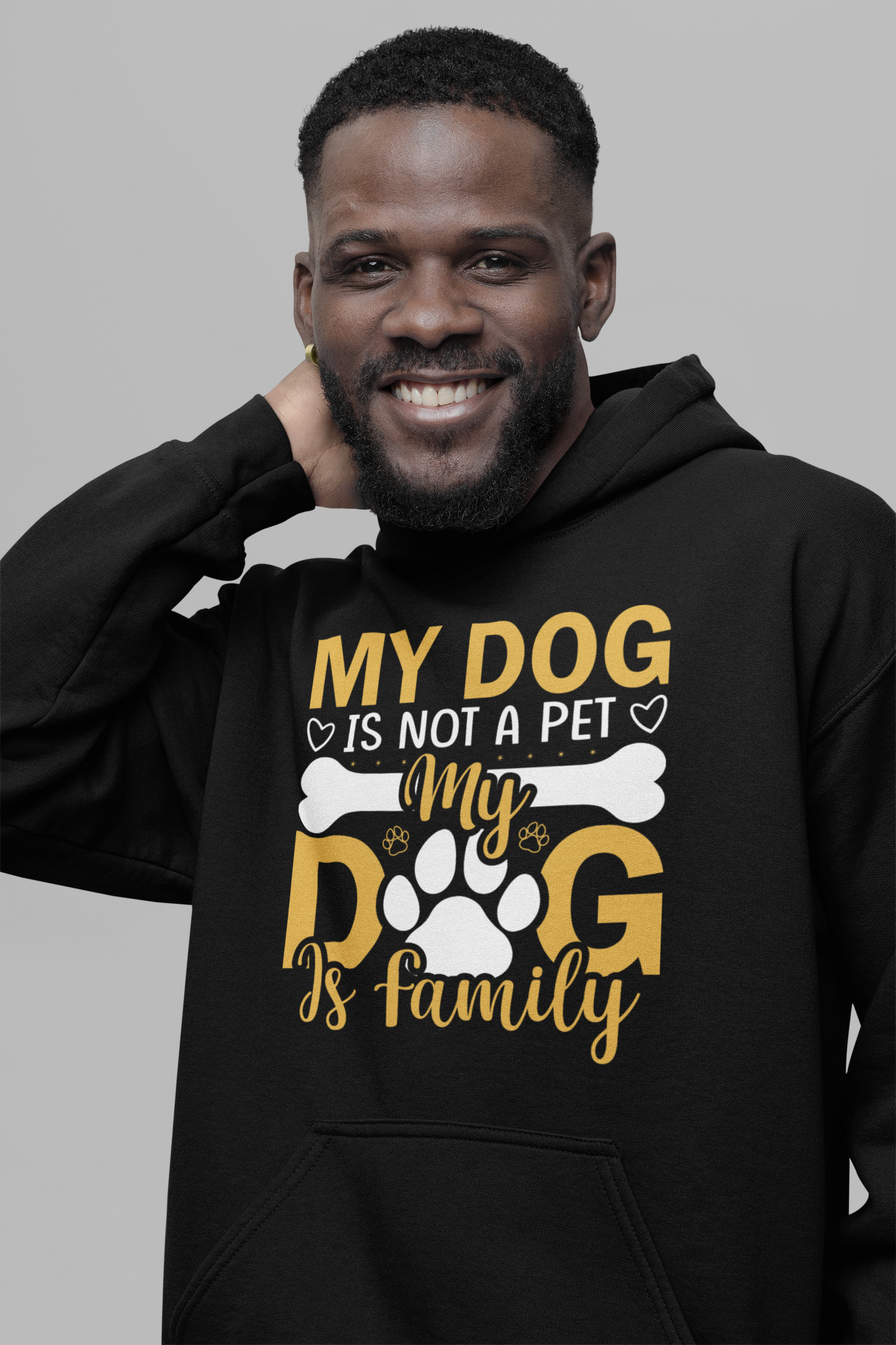 Dog Love : My Dog is Not A pet  Oversized Black Hoodie Unisex