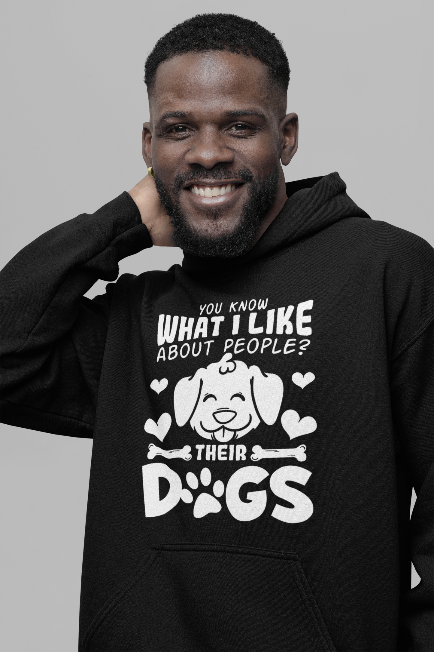 Dog Love : You Know What I Like About People Oversized Black Hoodie Unisex