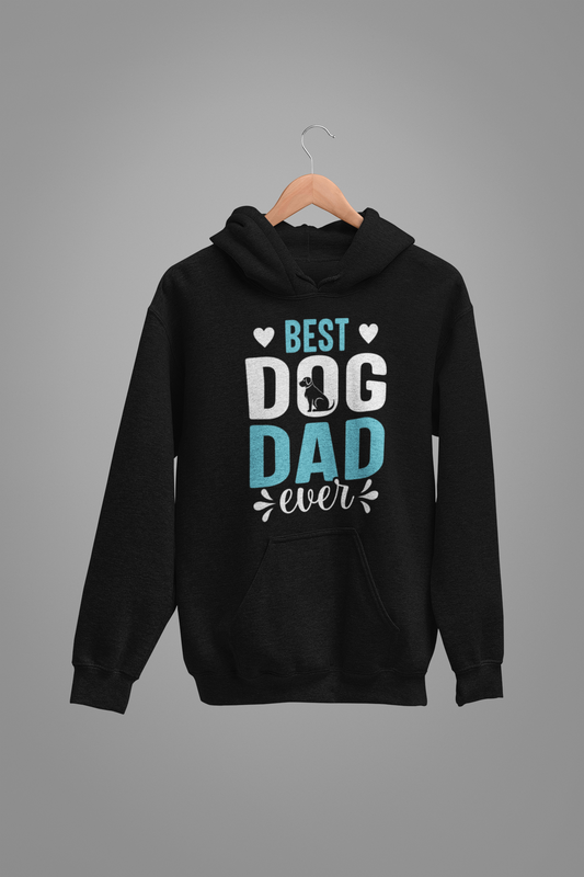 Dog Love : Best Dog Dad Ever  Oversized Black Hoodie Unisex