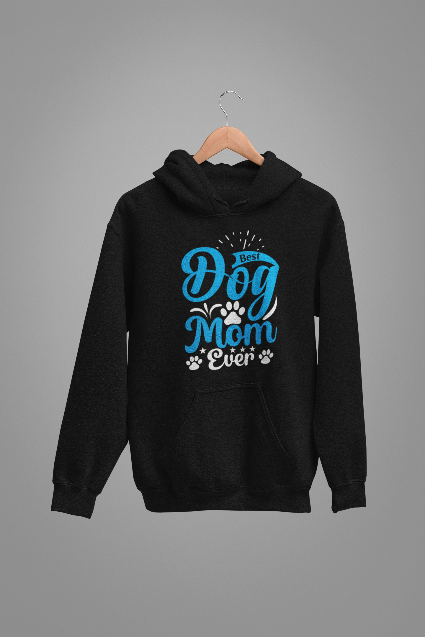 Dog Love : Best Dog Mom Ever Oversized Black hoodie Unisex