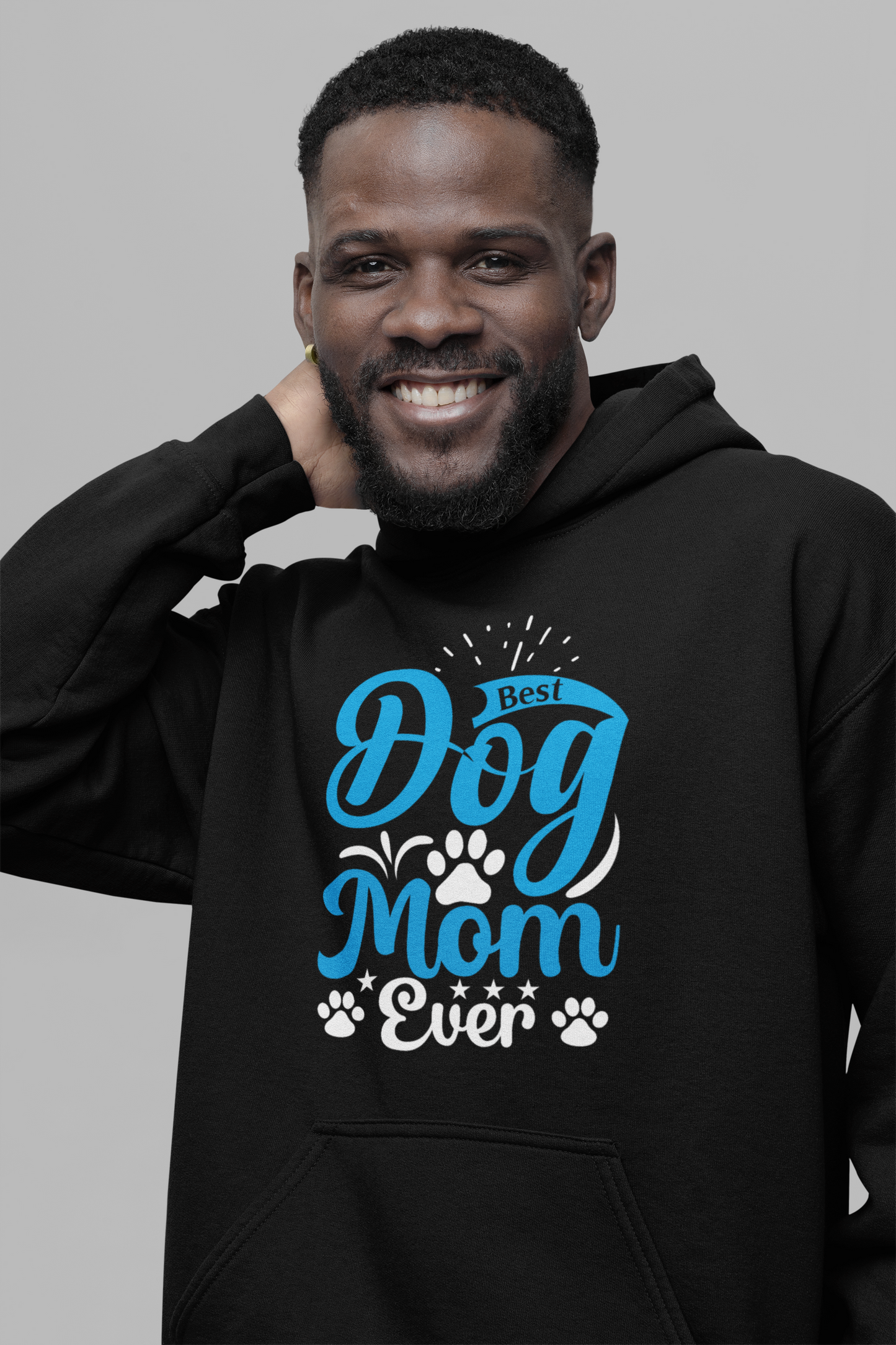 Dog Love : Best Dog Mom Ever Oversized Black hoodie Unisex