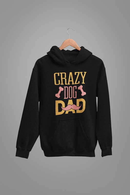 Dog Love : Crazy Dog Dad Oversized Black hoodie Unisex