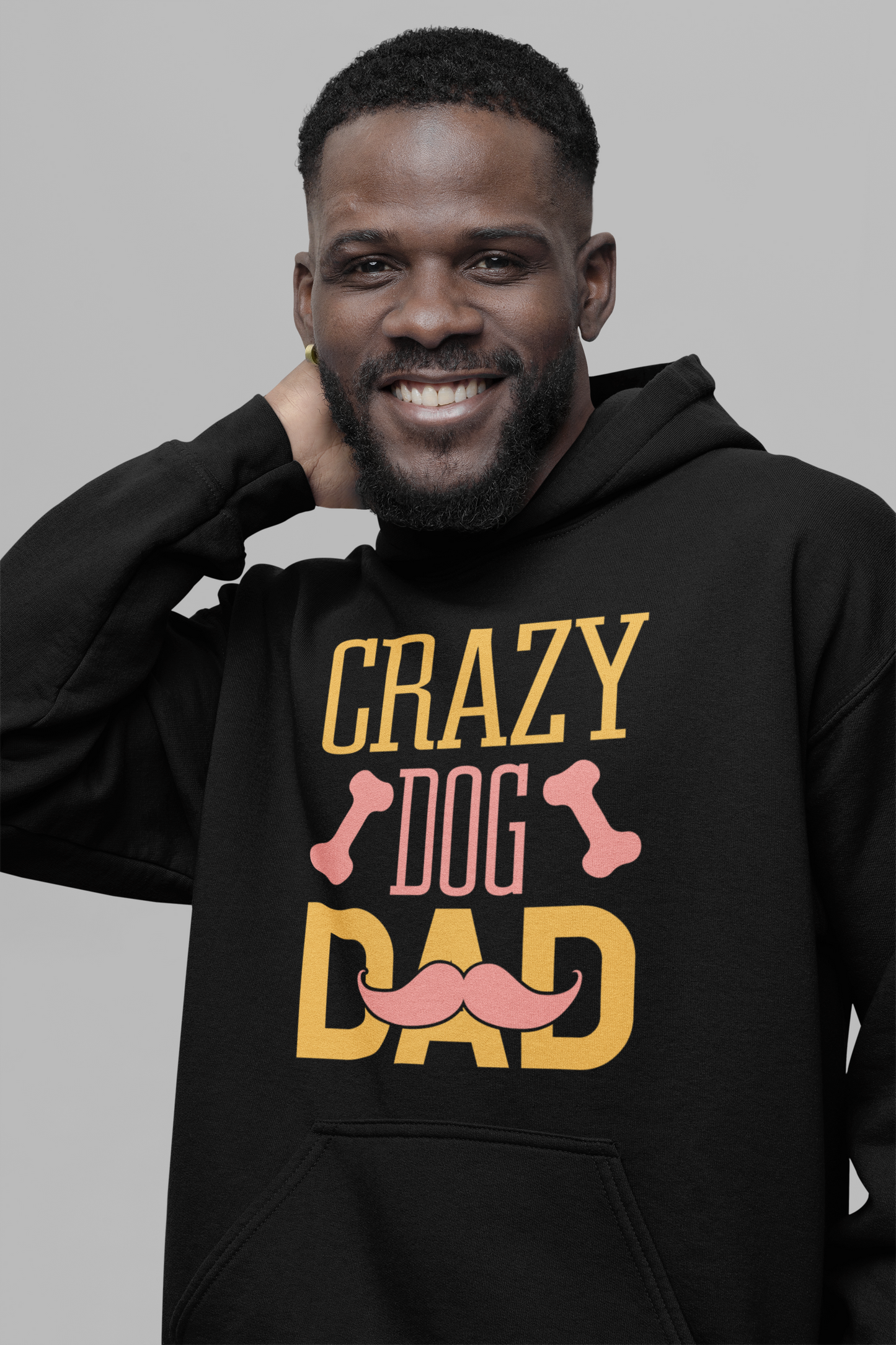 Dog Love : Crazy Dog Dad Oversized Black hoodie Unisex