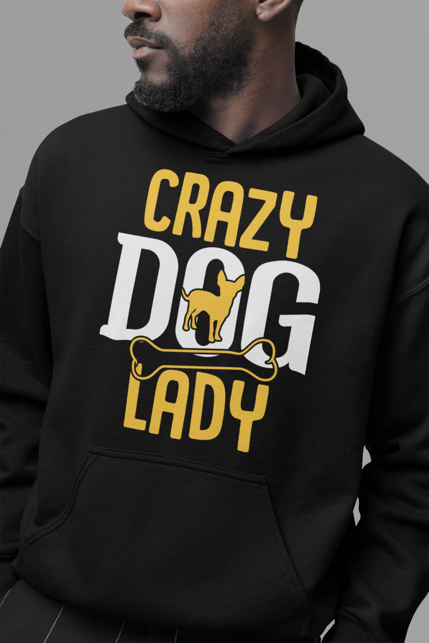 Dog Love : Crazy Dog Lady  Oversized Black hoodie Unisex