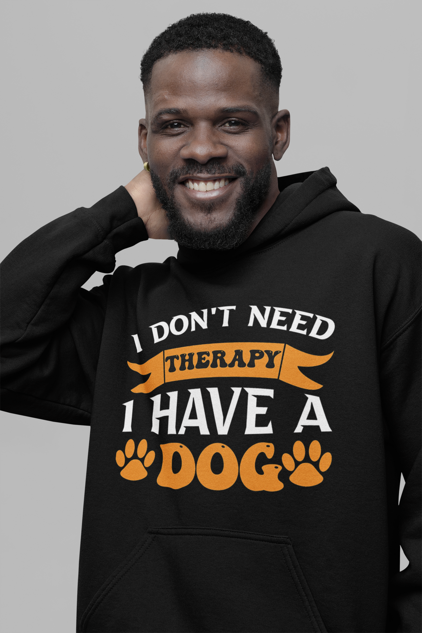 Dog Love : I Don't Need therapy  Oversized Black Hoodie Unisex