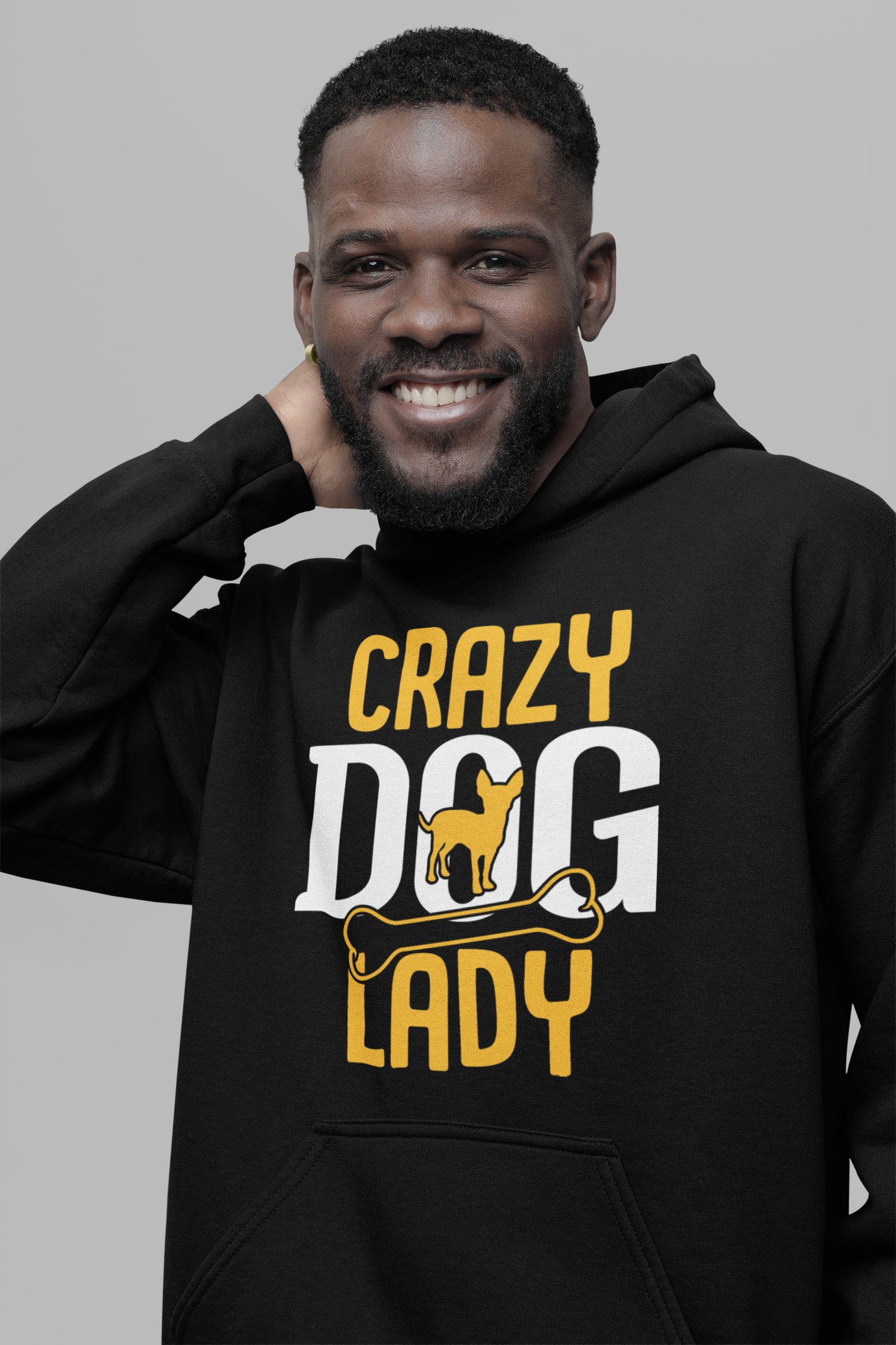 Dog Love : Crazy Dog Lady  Oversized Black hoodie Unisex