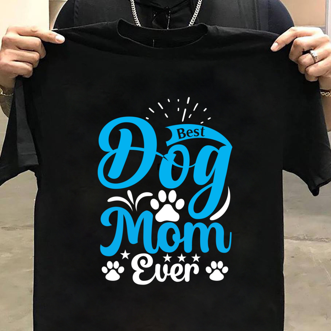 Dog Love : Best Dog Mom Ever Black Tshirt