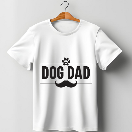 Dog Love : Dog Dad white Tshirt