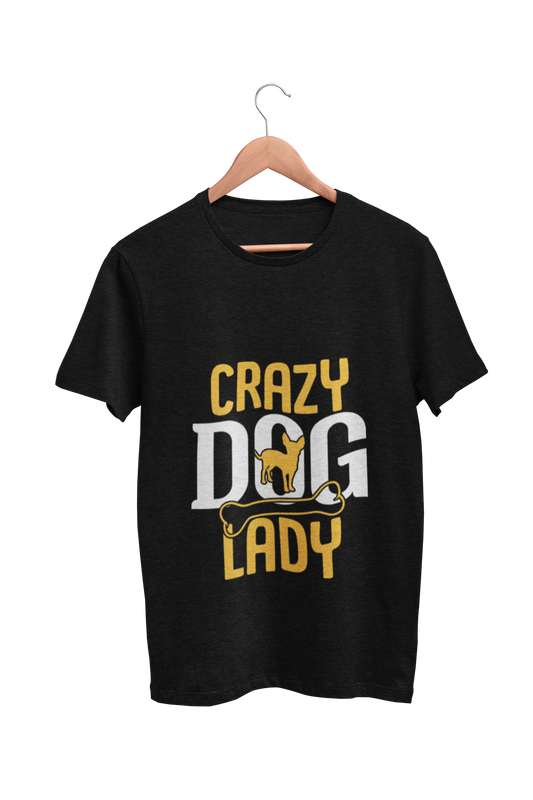 Dog Love :Crazy Dog Lady Black Tshirt