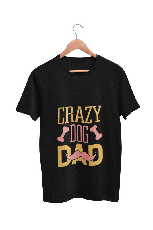 Dog Love : Crazy Dog Dad Black Tshirt