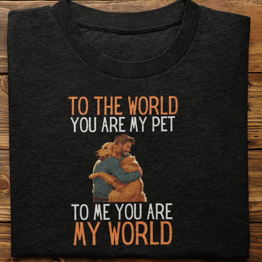 Golden Retriever : To the World Hug Tshirt unisex(Male)