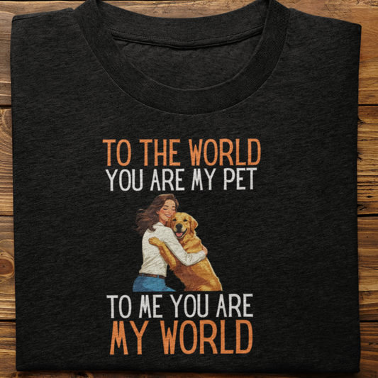 Golden Retriever : To the World Hug Tshirt unisex(Female)