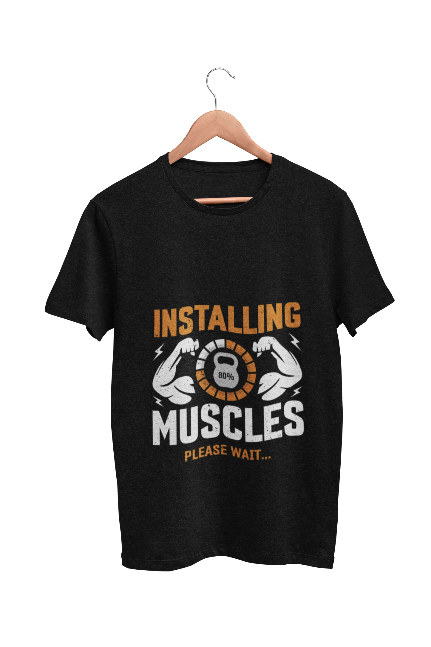 Gym : Installing Muscles Black Tshirt