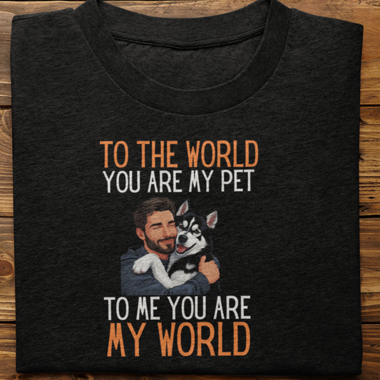 Husky : To the World Hug Tshirt unisex(Black-Male)