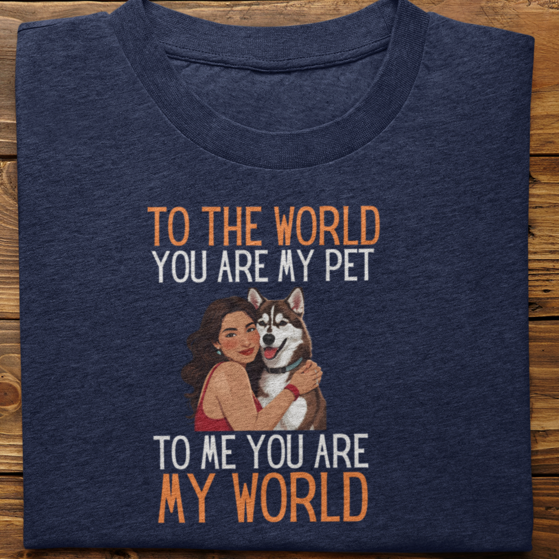 Husky : To the World Hug Tshirt unisex(Brown-Female)