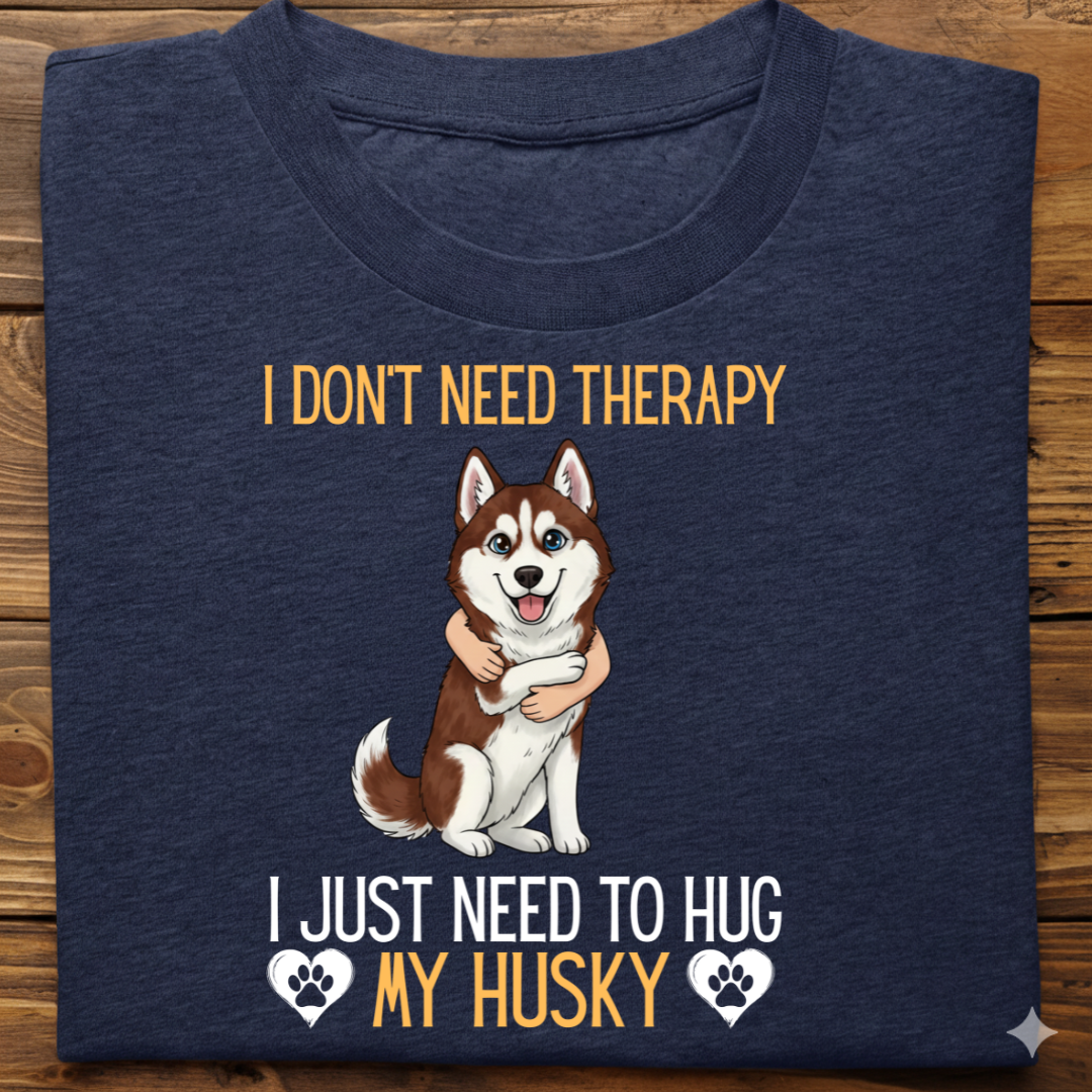 Husky : Therapy Hug Tshirt Unisex(Brown)