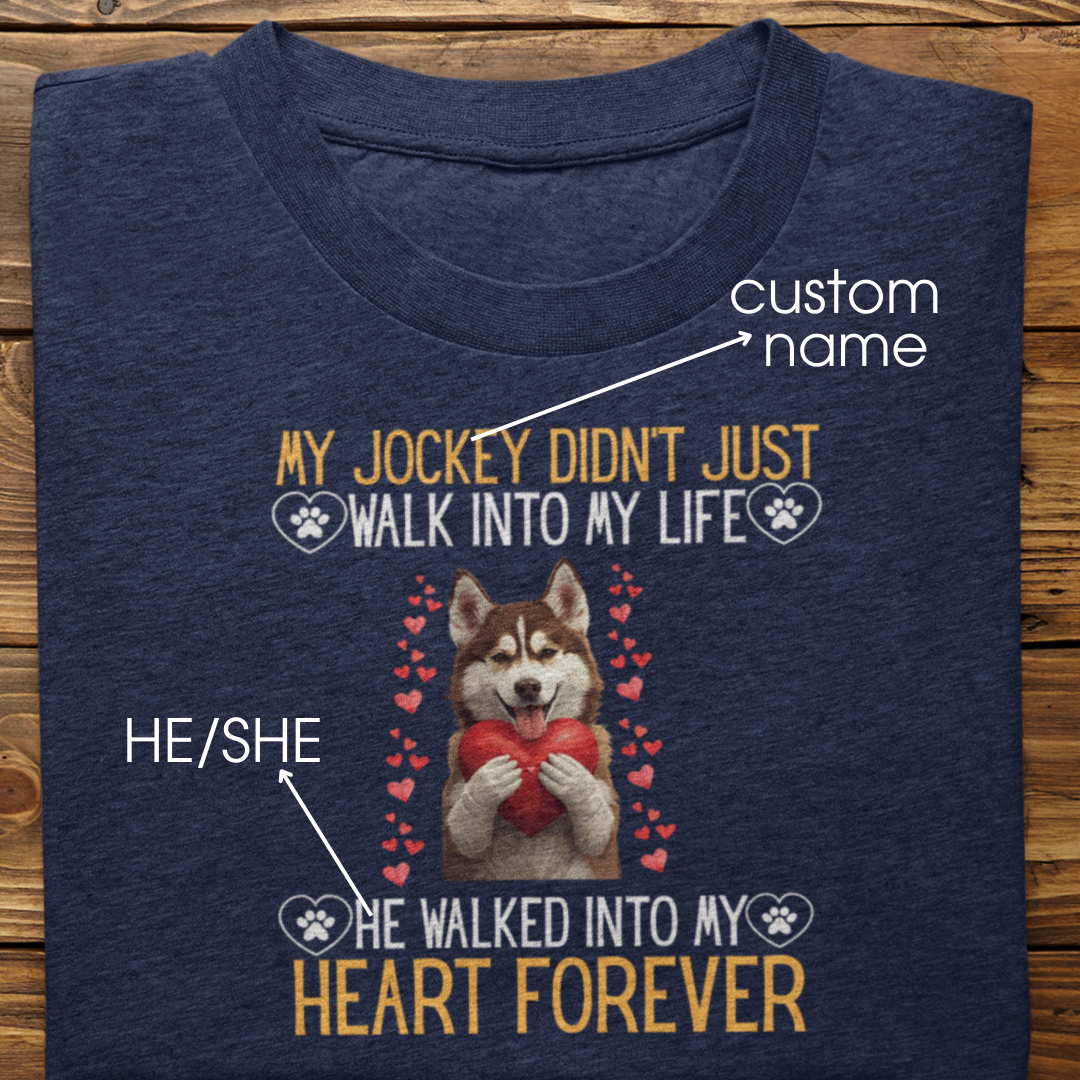 Husky : Into My Heart Forever Tshirt Unisex (Brown)