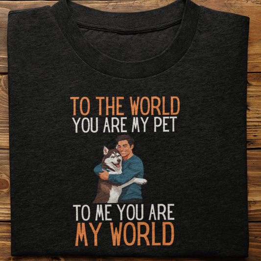 Husky : To the World Hug Tshirt unisex(Brown-Male)