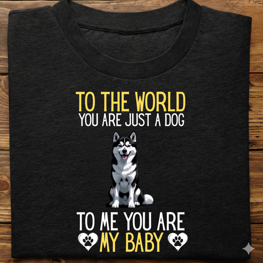 Husky : To World Baby Tshirt Unisex(Black)