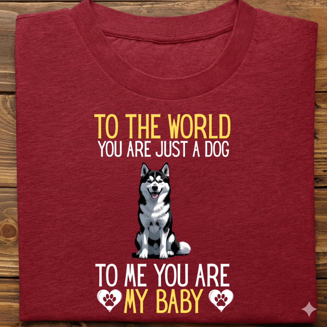 Husky : To World Baby Tshirt Unisex(Black)