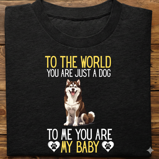 Husky : To World Baby Tshirt Unisex(Brown)
