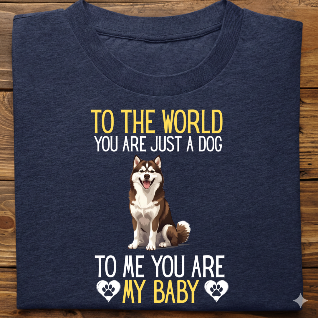 Husky : To World Baby Tshirt Unisex(Brown)