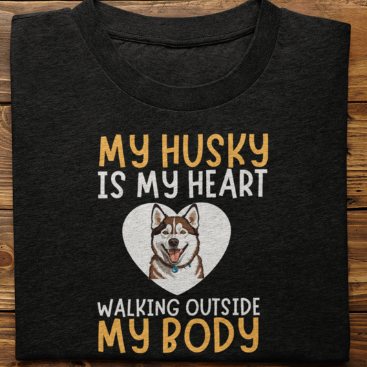 Husky : My Husky is My Heart tshirt unisex(Brown)