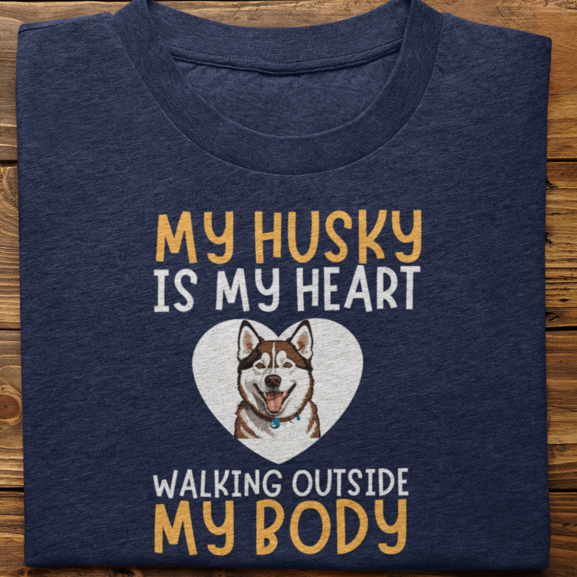 Husky : My Husky is My Heart tshirt unisex(Brown)