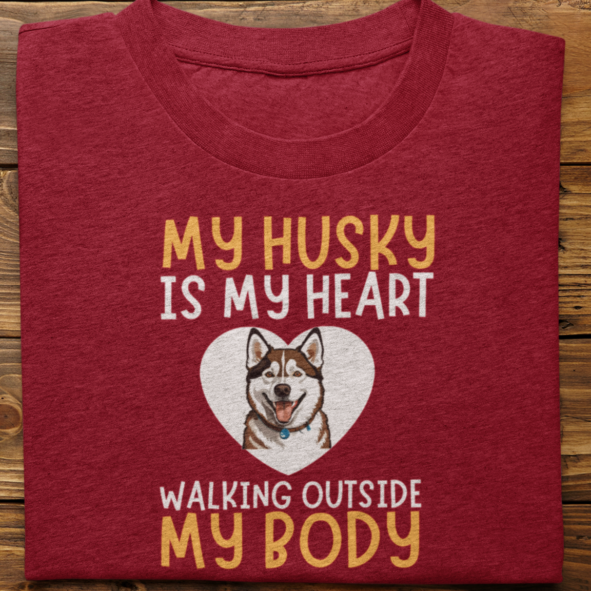 Husky : My Husky is My Heart tshirt unisex(Brown)