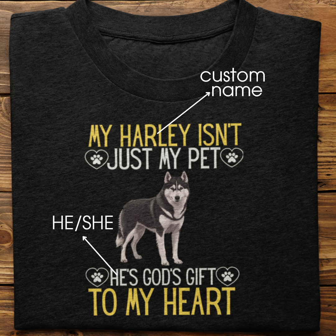Husky : God's Gift Tshirt Unisex(Black)