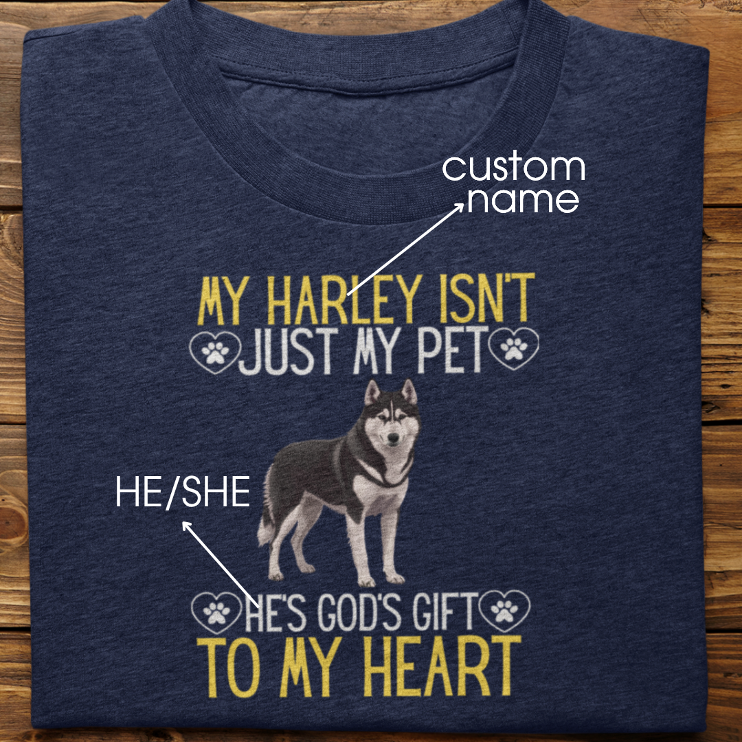 Husky : God's Gift Tshirt Unisex(Black)