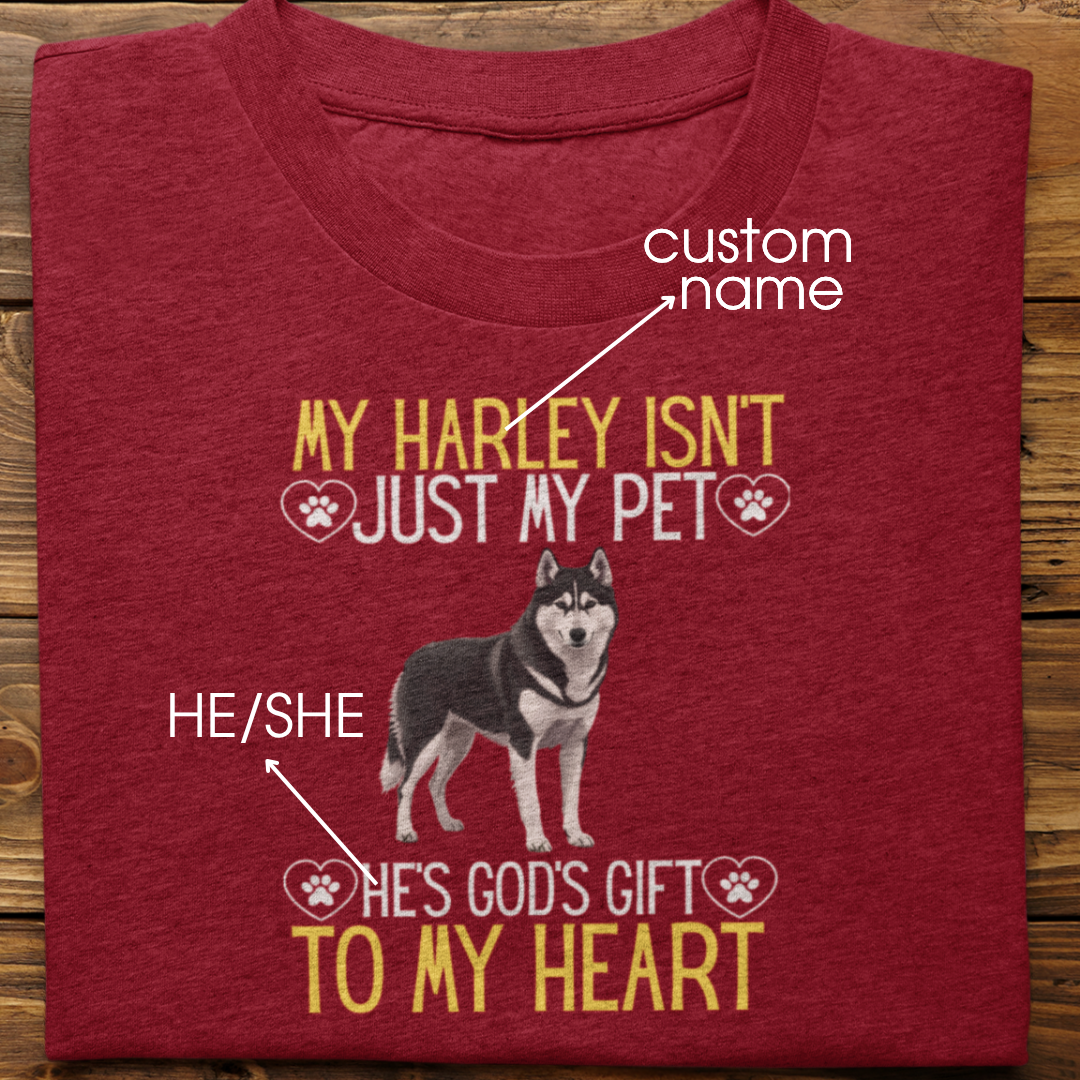 Husky : God's Gift Tshirt Unisex(Black)