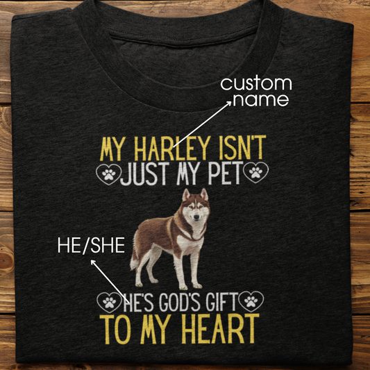 Husky : God's Gift Tshirt Unisex(Brown)