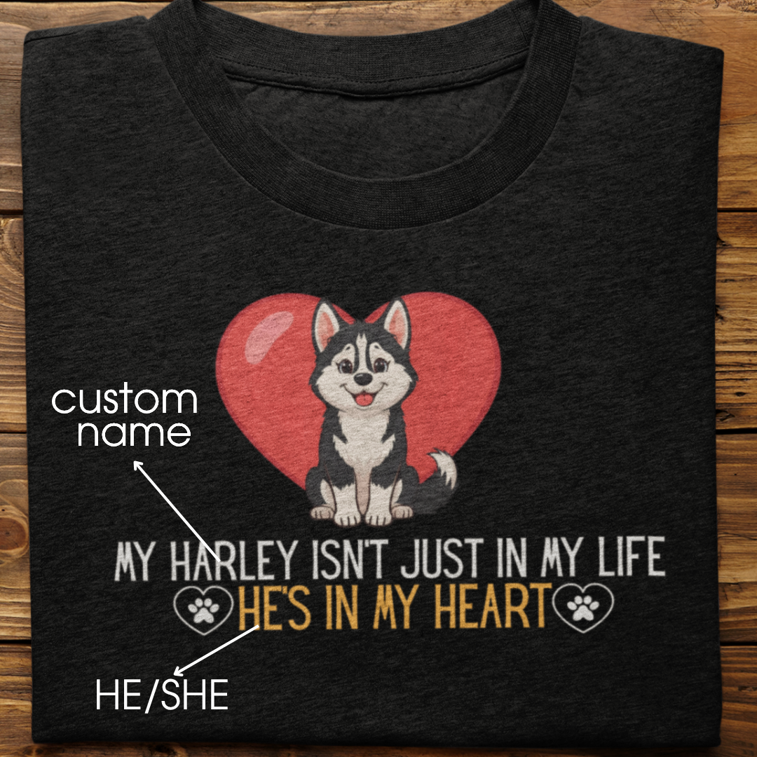 Husky : In My Heart Tshirt Unisex(Black)