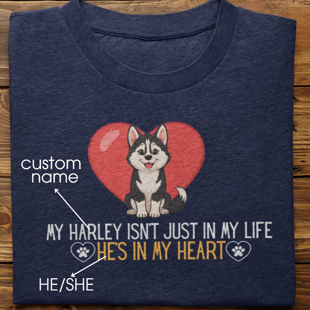 Husky : In My Heart Tshirt Unisex(Black)
