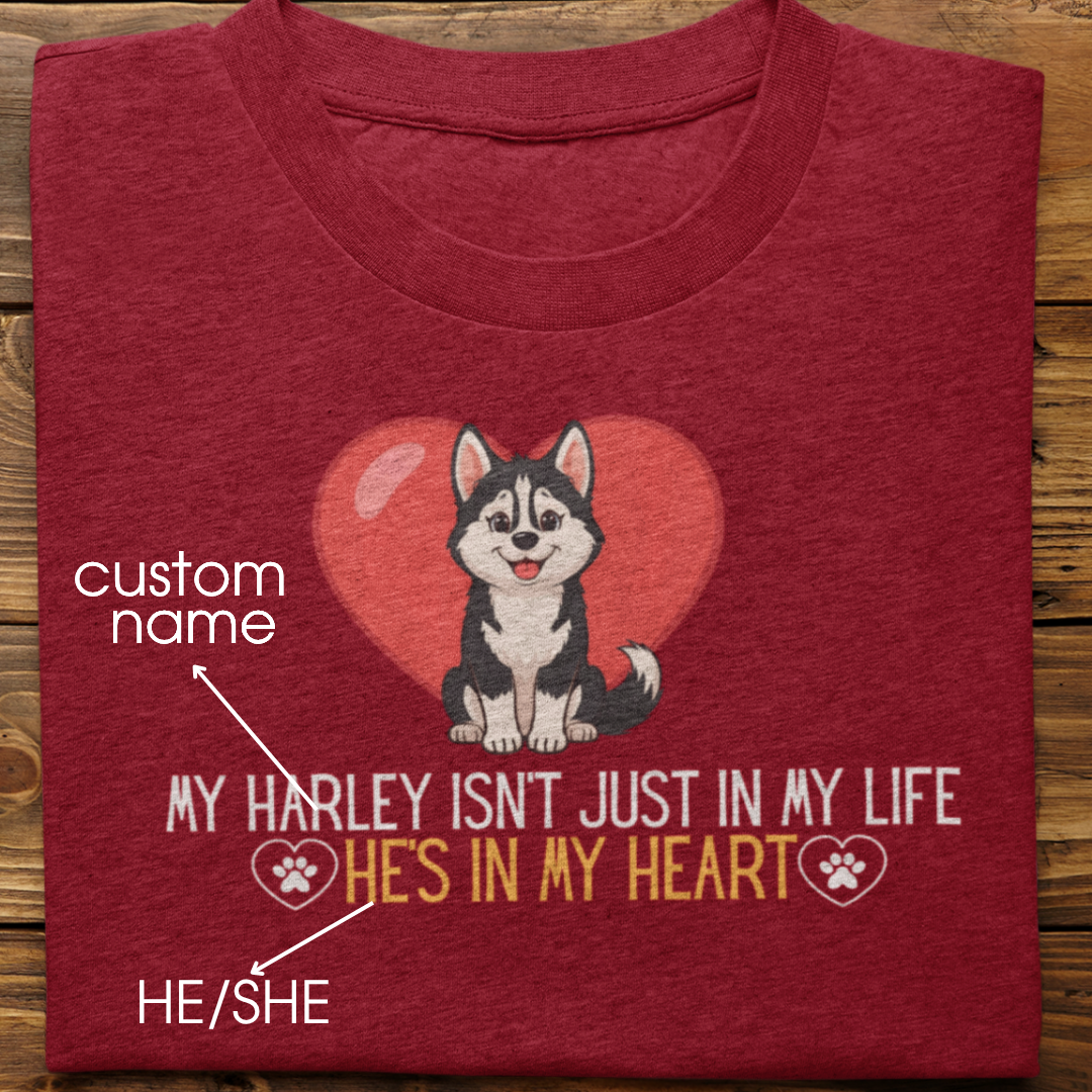 Husky : In My Heart Tshirt Unisex(Black)