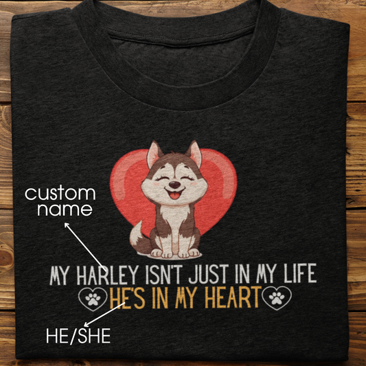 Husky : In My Heart Tshirt Unisex(Brown)