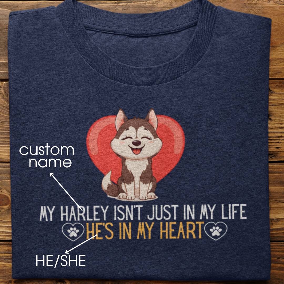 Husky : In My Heart Tshirt Unisex(Brown)