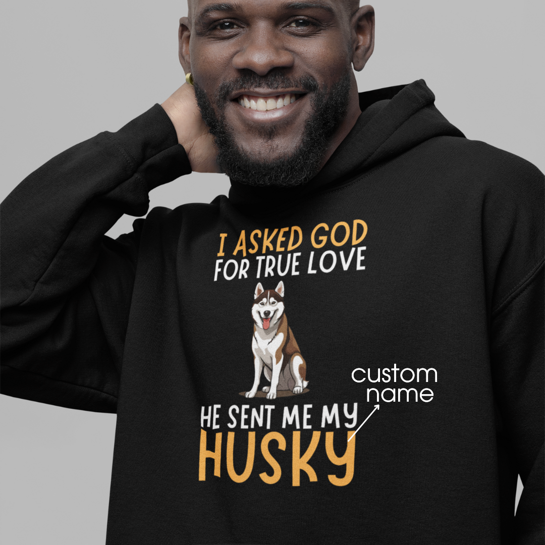 Husky : God True Love Oversized  Hoodie Unisex(Brown)