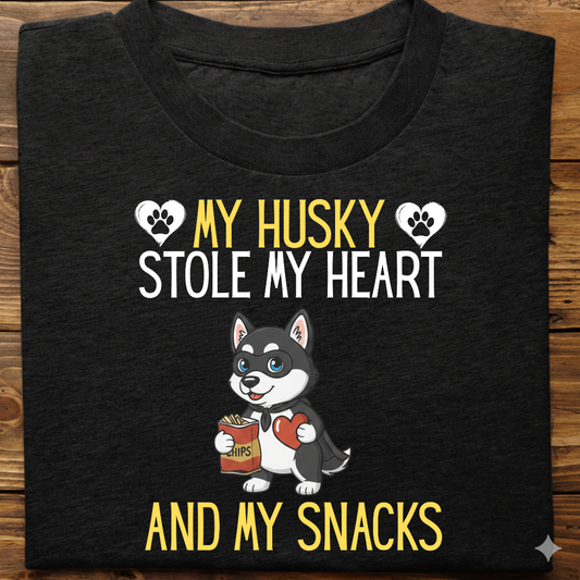 Husky : Stole My Snacks Tshirt Unisex(Black)