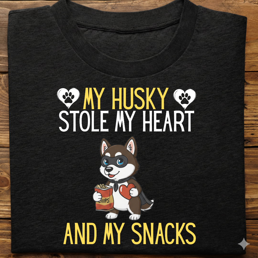 Husky : Stole My Snacks Tshirt Unisex(Brown)