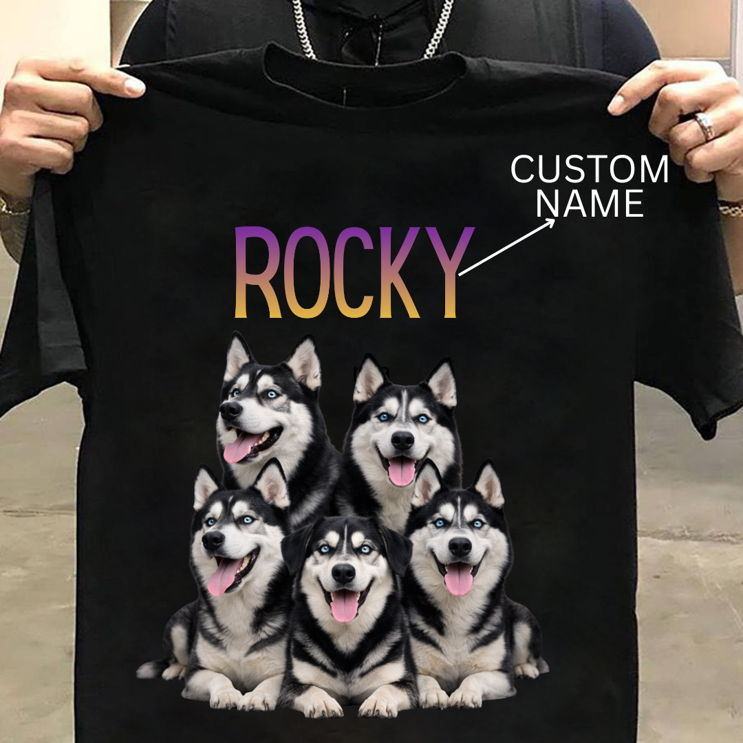 Husky : ilustration Tshirt Unisex(Black)