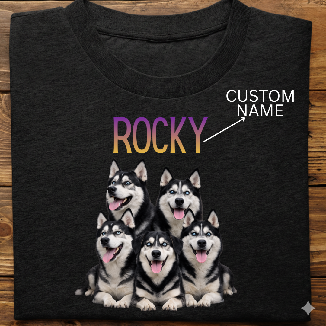 Husky : ilustration Tshirt Unisex(Black)