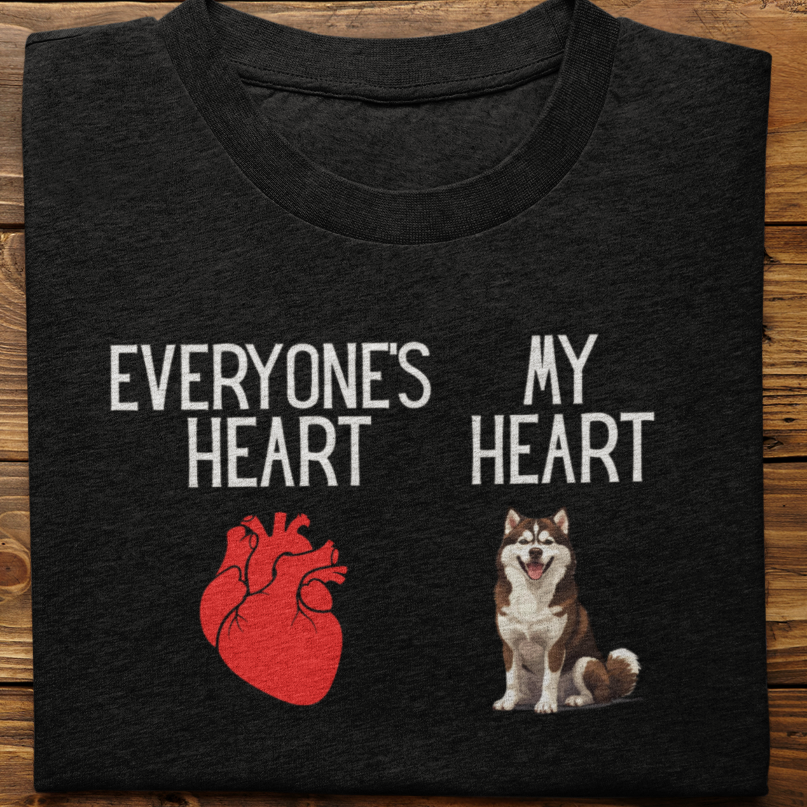 Husky : My Heart Tshirt unisex(Brown)