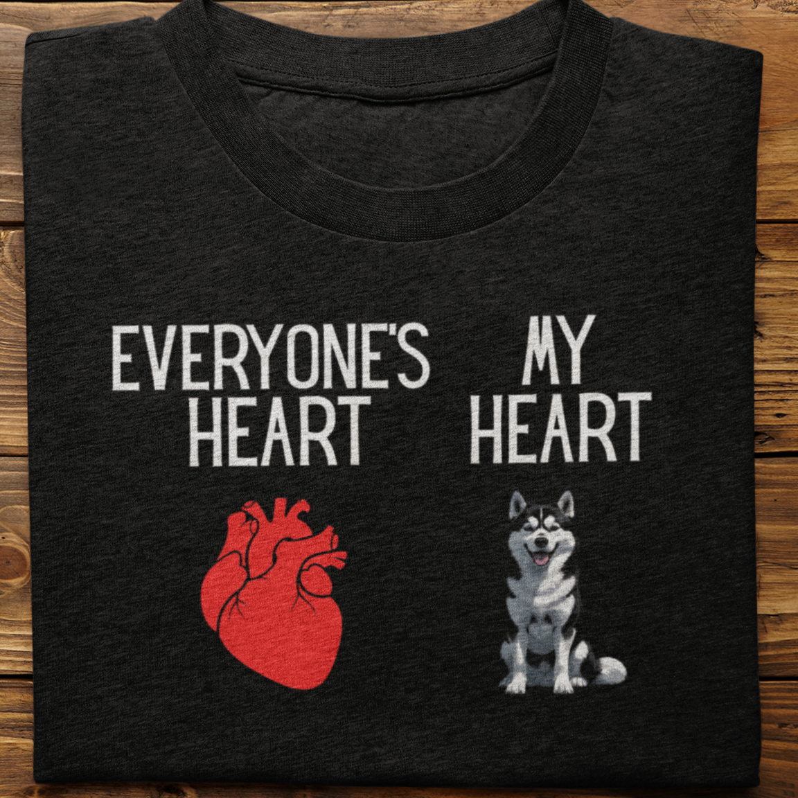 Husky : My Heart Tshirt unisex(Black)