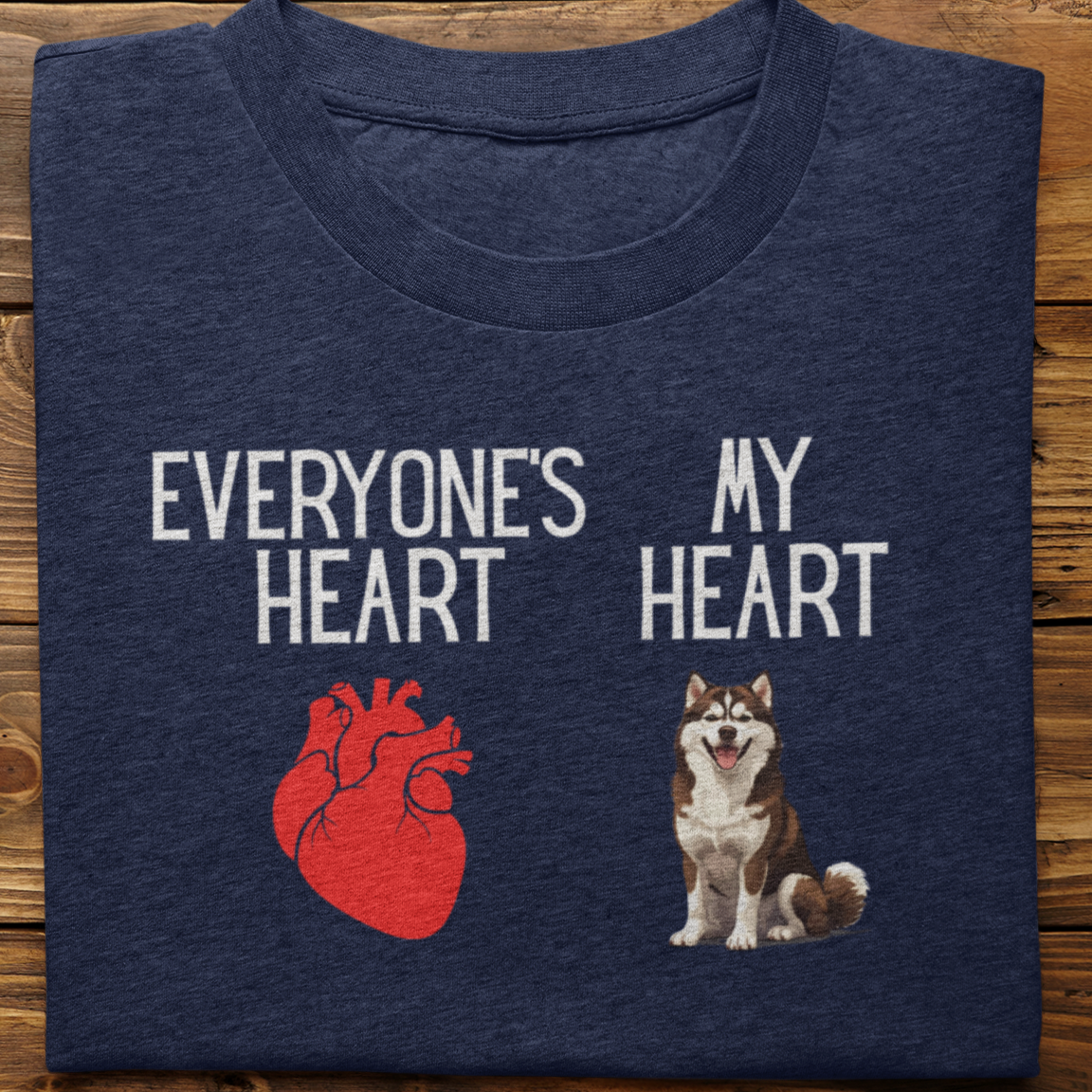 Husky : My Heart Tshirt unisex(Brown)