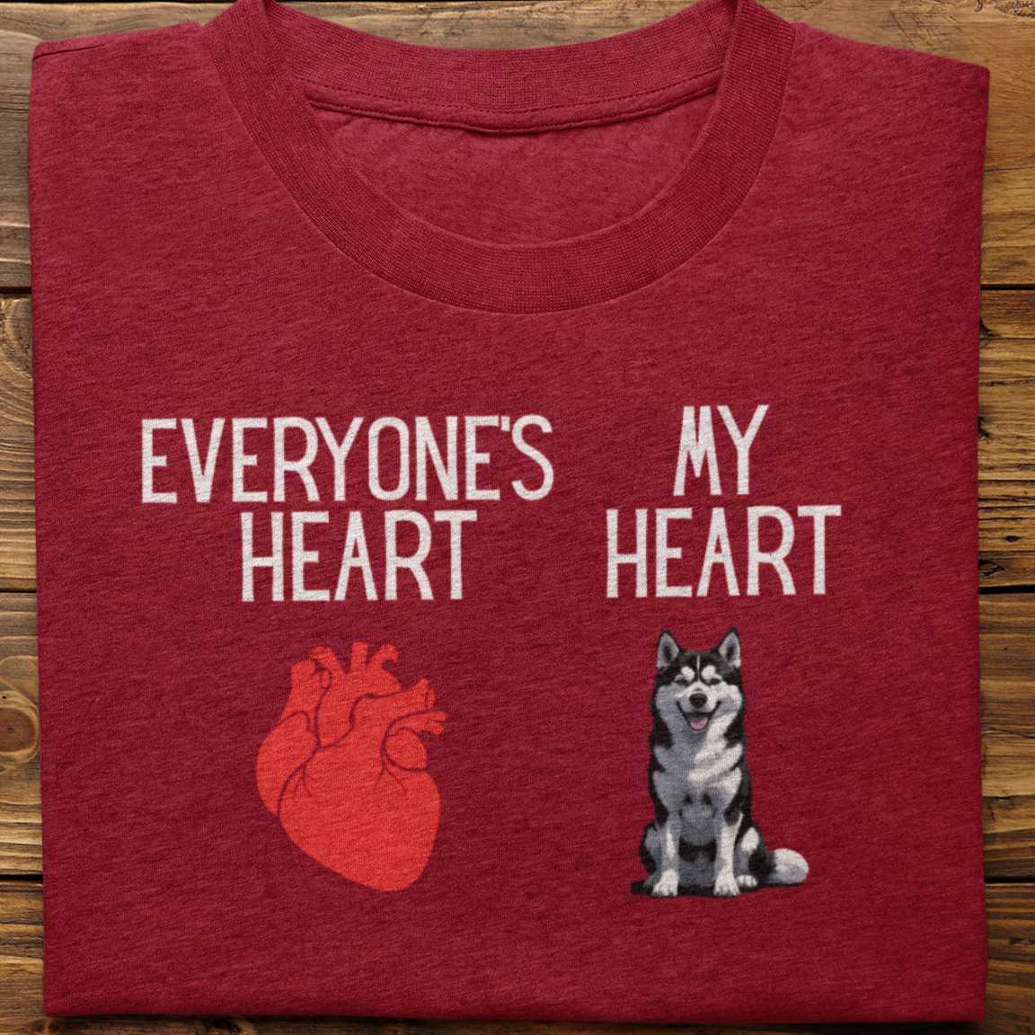 Husky : My Heart Tshirt unisex(Black)