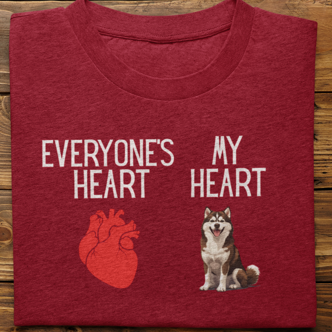 Husky : My Heart Tshirt unisex(Brown)